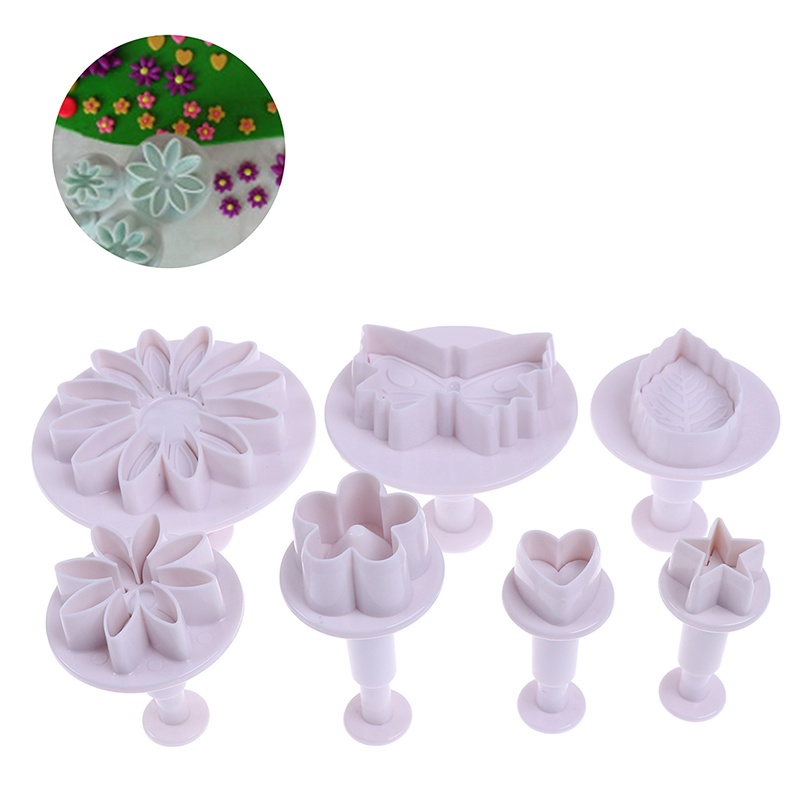Cetakan Pemotong Kue Fondant Bentuk Bunga Bahan Plastik