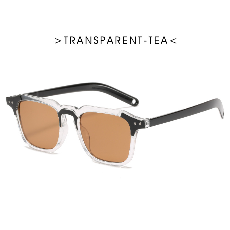 （YUZHU）COD New Fashion Square Sunglasses Individual Warna Transparan Kacamata Garis Sederhana Korea untuk Wanita