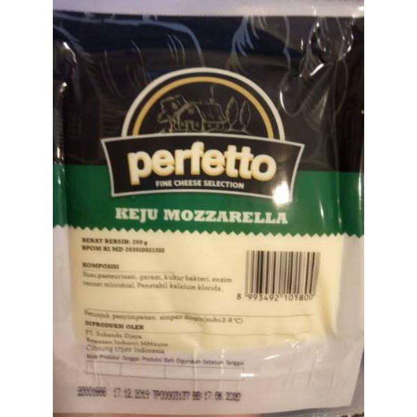 

✭BEST♣Perfetto Keju Mozarella 250gr exp date Agustus 2020