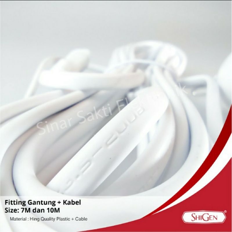 Fitting Lampu Gantung + Kabel 7m + Saklar On Off 7 meter Colok Listrik Steker
