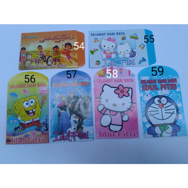 

Amplop Lebaran motif no 54- 71/ Angpao lebaran/Amplop lebaran Karakter