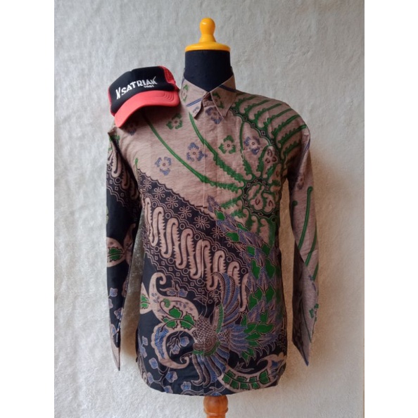 Batik Pria Warna Coklat Muda, Batik Warna Soft, Coklat Pastel