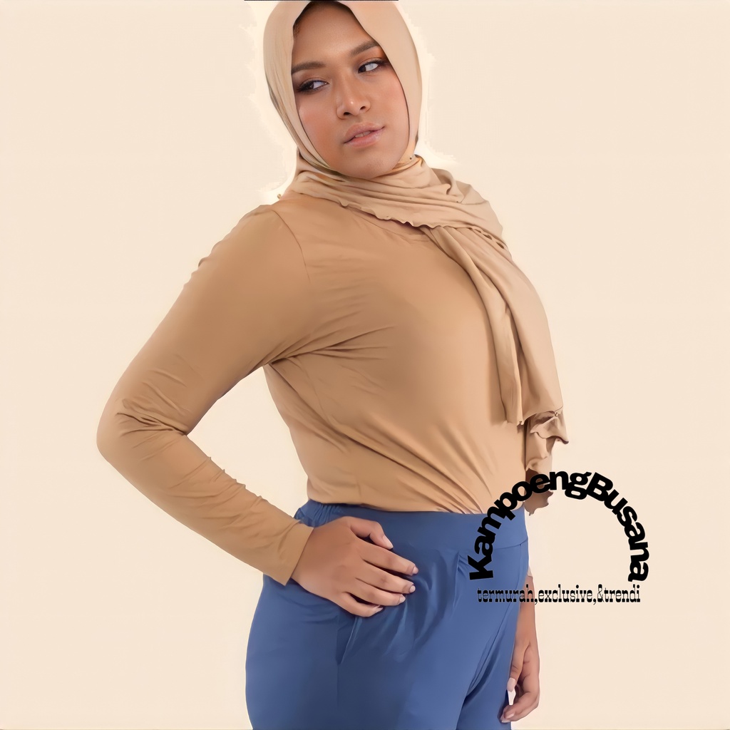 Manset Baju Basic Jumbo Lengan Panjang Bahan Spandek Rayon Premium