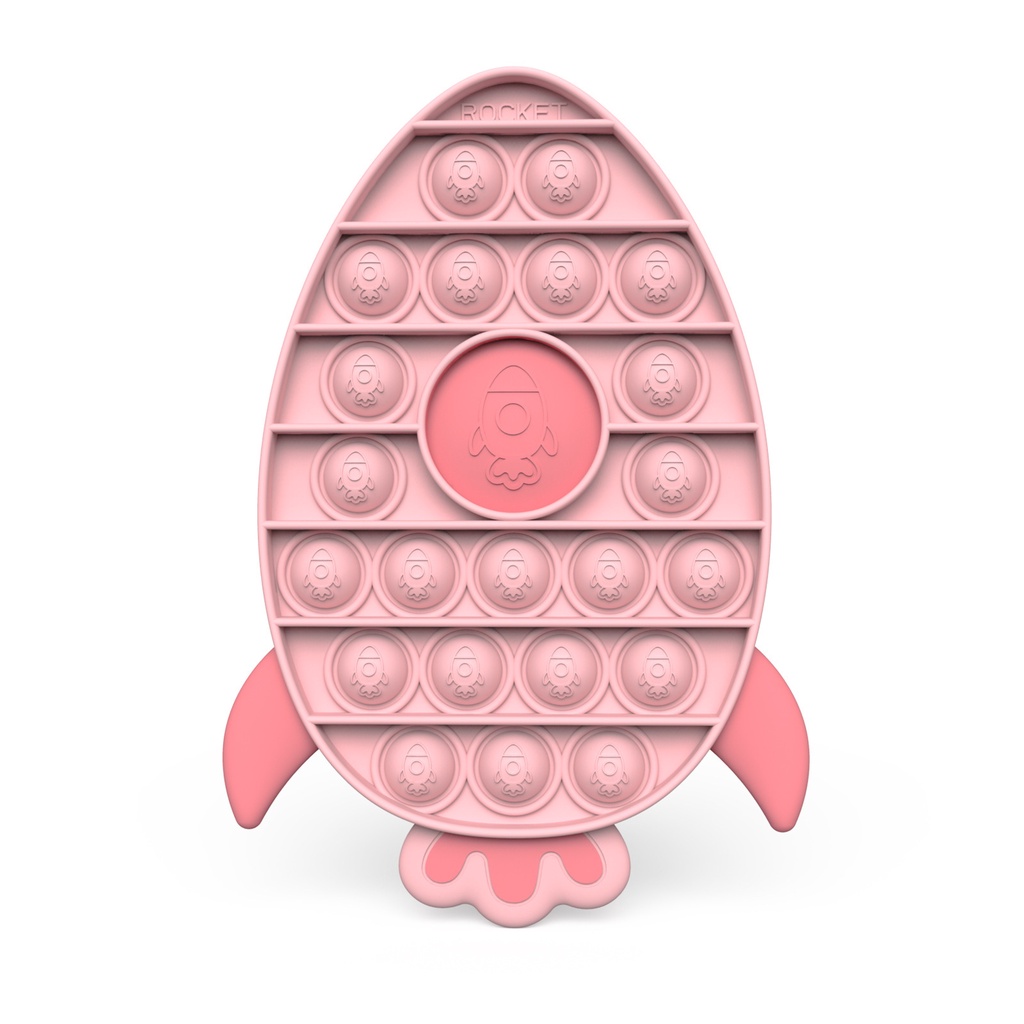 [LOGU] Pop it fidget, Mainan go bang fox mind, Mainan anti stress pop pelangi warna warni-Rocket Pink