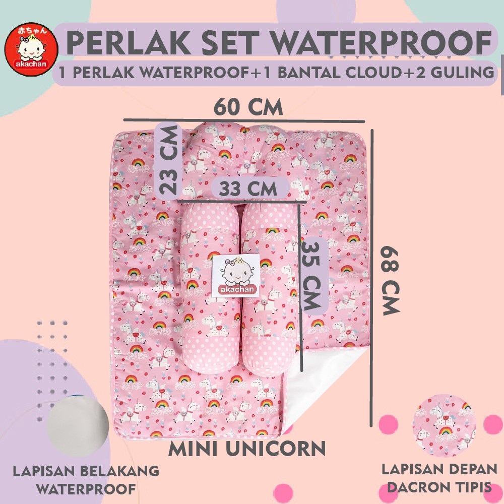 Perlak Set Waterproof Bayi akachan BANTAL CLOUD  atau KOTAK Guling Alas Perlak Guling PLCL kado lahiran