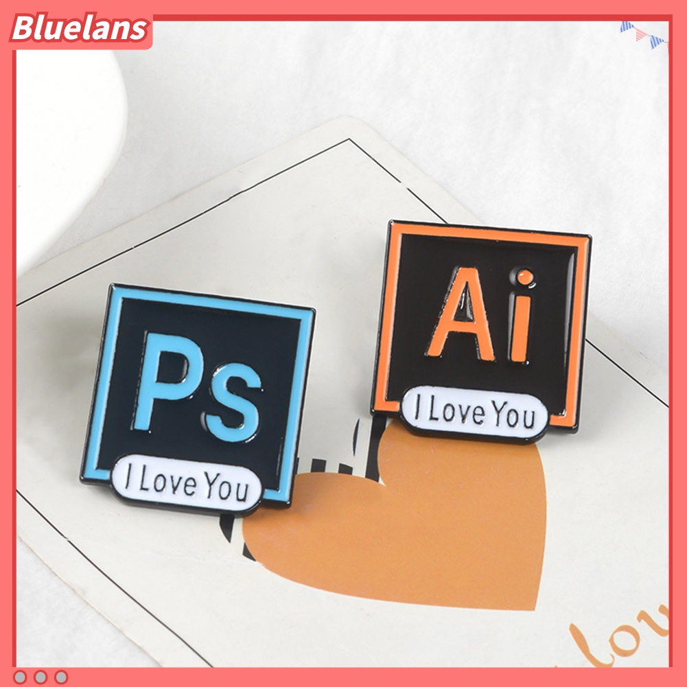 Bros Pin Enamel I Love You Ilustrasi PS AI PR AU Photoshop