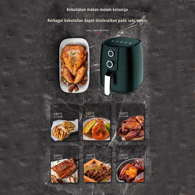 KaisaVilla Air Fryer Low Watt 5L 600w Multifungsi Alat Penggoreng Udara Bebas Minyak Rumah Tangga