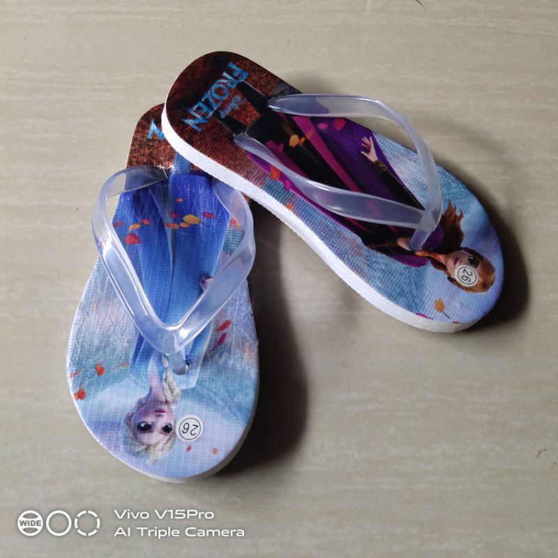 Sendal Sandals Jepit Anak Cewek Perempuan Karakter Kartun FROZEN ELSA ANNA Murah