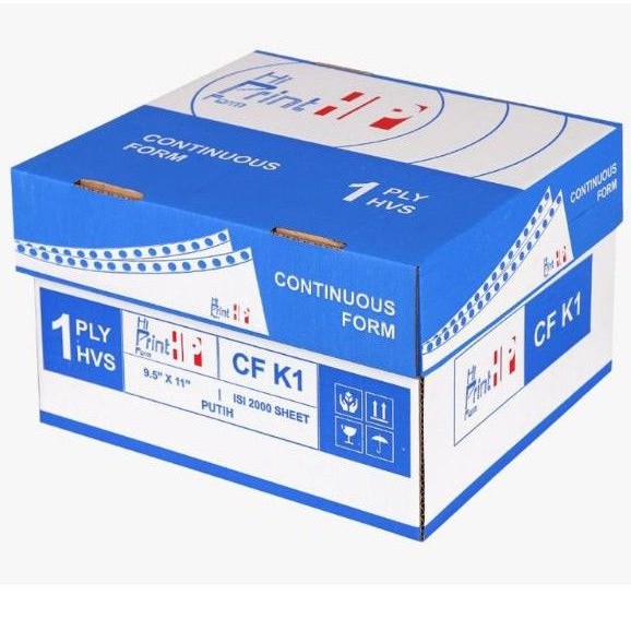 

CONTINUOUS FORM 9.5" X 11" 1 PLY HI PRINT (ISI 2000 SHEETS)