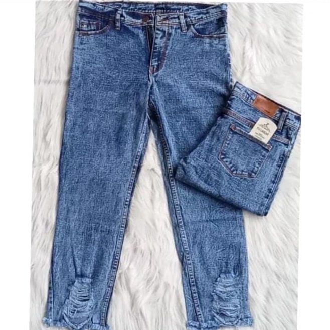 BOYFREND WANITA SOBEK BAWAH JEANS CEWEK HIGHWAIST YANG LAGI HITS MURAH