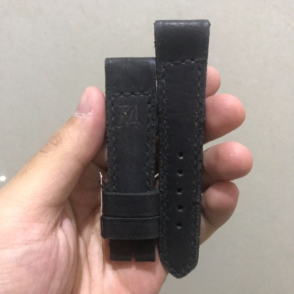 [Gunny Straps] Tali Kulit Model Trendy Black 74 Serie untuk Jam Rolex, Tag Heuer, Seiko, IWC, JLC