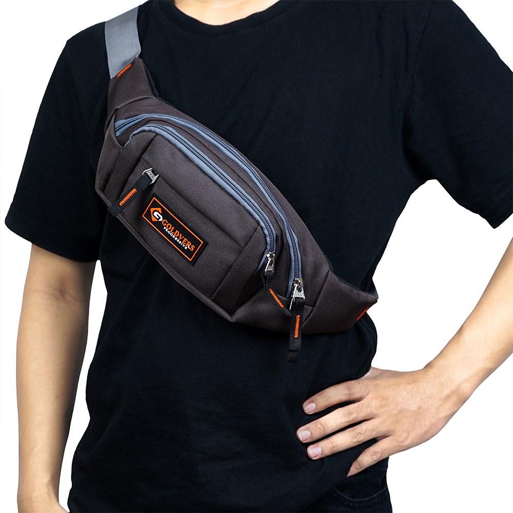 Tas Selempang Pria GOLDVERS/Tas Pinggang Pria/Waistbag pria Outdoor Terbaru/Tas Selempang Pria