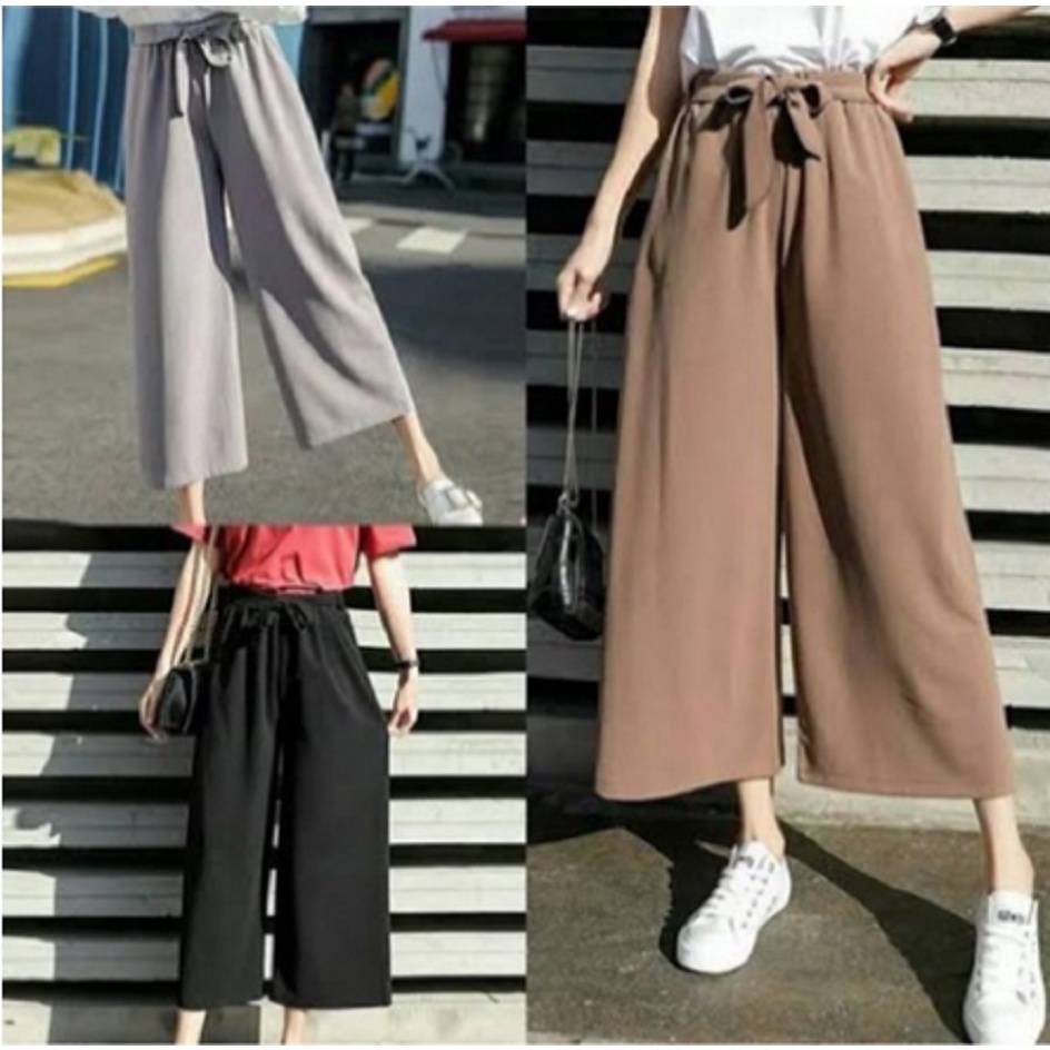 Kulot wolfis wanita xl   KULOT RIBON PANTS  CELANA KULOT   KULOT WOLFIS