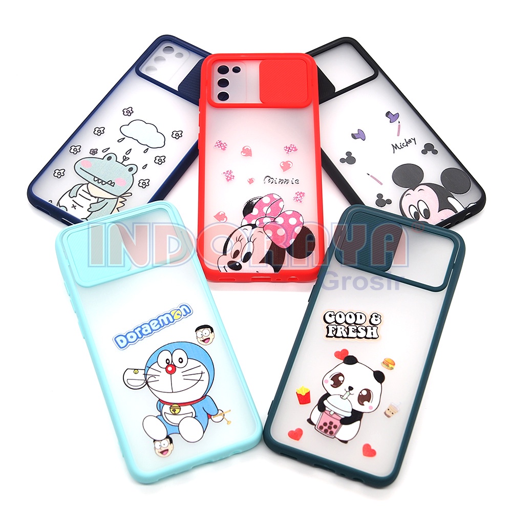 CASE SLIDE GAMBAR KARAKTER OPPO A54 A74 A12 A15 A3S A92 F1S A9 2020 F9 NEO 9 RENO 4 4F RENO 5 5F RUBBER GAMBAR