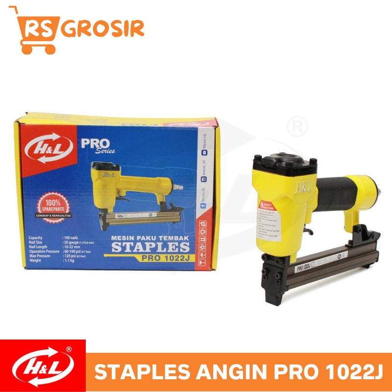 

H&L PRO 1022J Staples Gun Angin Mesin Paku Tembak Stapler Air Nailer
