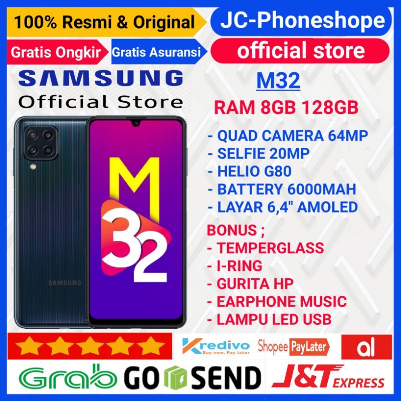 SAMSUNG M32 RAM 8GB 128GB GARANSI RESMI SEIN - BONUS