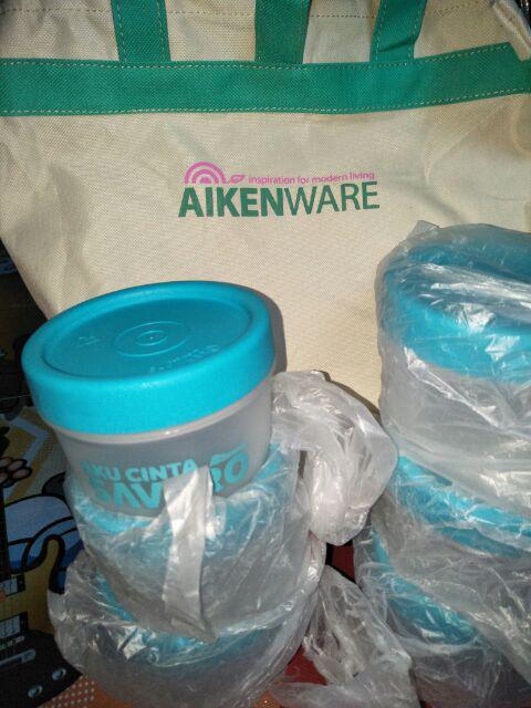 Aikenware/gift /wadah Mini/wadah Serbaguna/tutup Diputar/6pcs,promo Mini Round Translucent Tosca )
