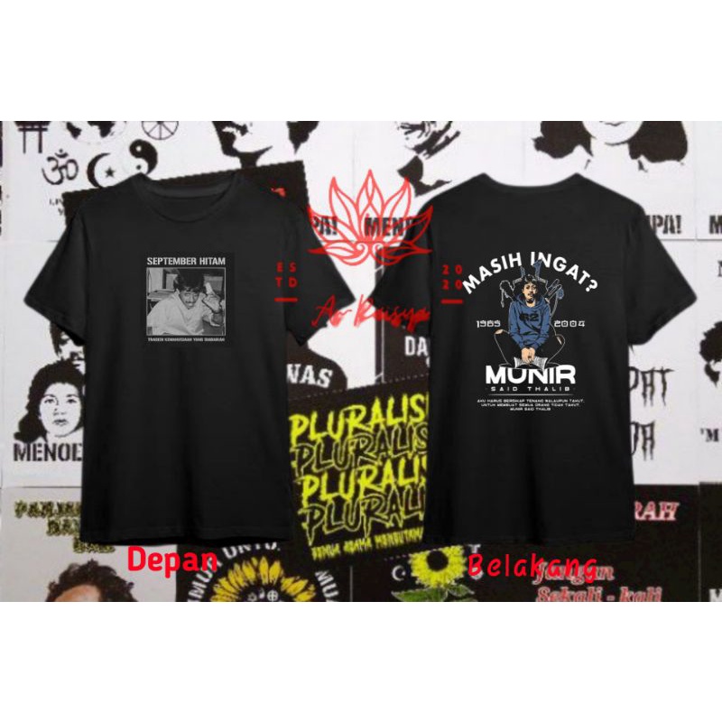 Kaos Munir/Kaos menolak lupa/kaos September hitam/Kaos tokoh/T-shirt Munir/T-shirt septber hitam/T-s