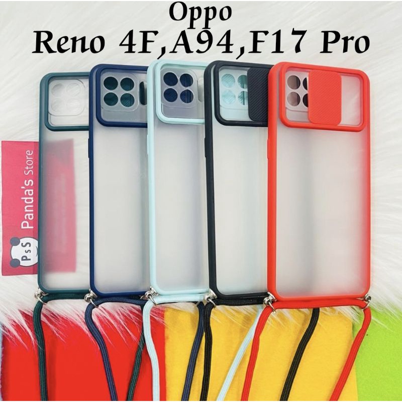 Oppo A94, Reno 4, Reno 4F, Reno 4 Pro Softcase dove sliding camera + Tali Laynard [Premium]