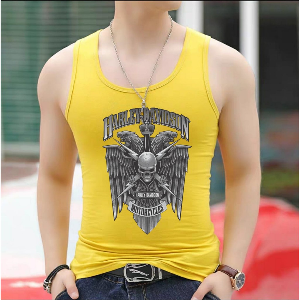 AMOSJKT28.SINGLET MOTIF HARLEY/SINGLET PRIA/SINGLET DEWASA