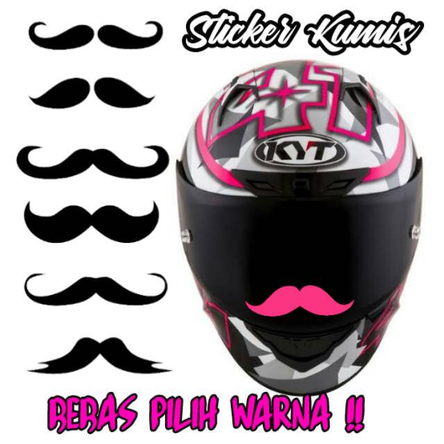 Sticker Kumis Visor Helm - Stiker Helm
