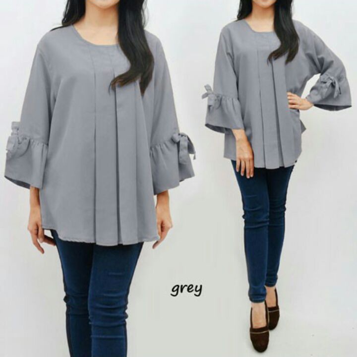 ERLINDA  BLOUSE WANITA | BIG SIZE | PLAIN BLOUSE | ATASAN WANITA | BAJU JUMBO ERLINDA