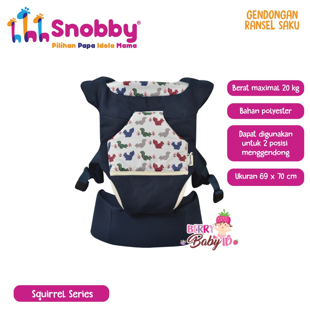 Snobby Gendongan Bayi Depan Ransel Saku DF Baby Carrier 2 Posisi Berry Mart