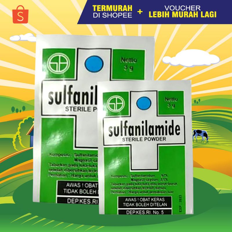 SULFANILAMIDE - Obat Luka Basah Kucing Obat Koreng Kucing Obat Abses Kucing Obat Borok Kucing Pengering Luka Kucing