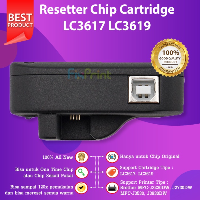 Resetter Chip Cartridge LC3617 Hanya Untuk Original Brother MFC-J2230DW J2730DW J3530DW J3930DW