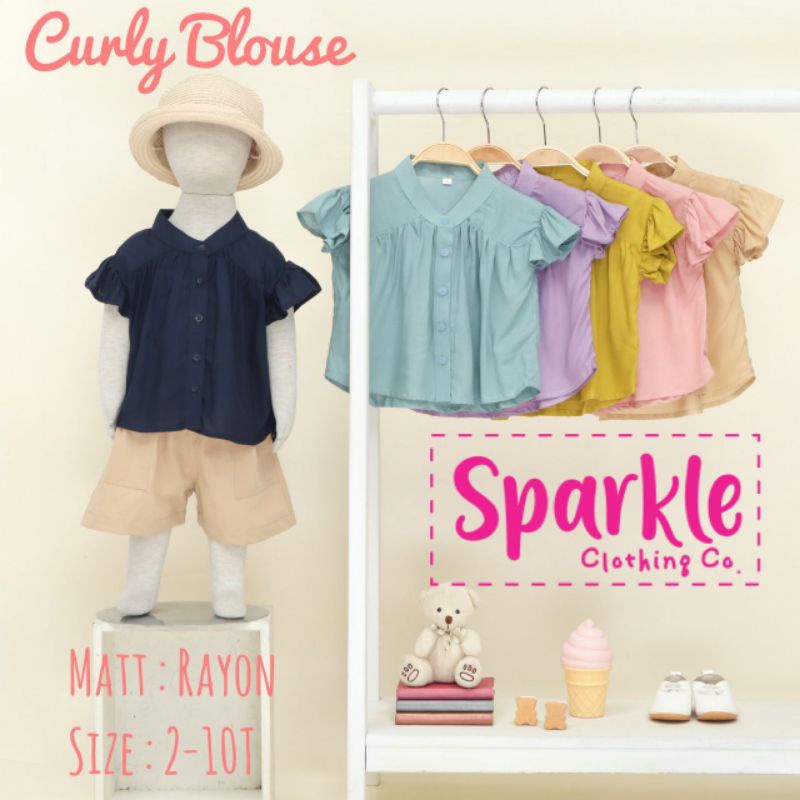 CURLY BLOUSE ANAK PEREMPUAN // BOUSE ANAK // BLOSE KEKINIAN