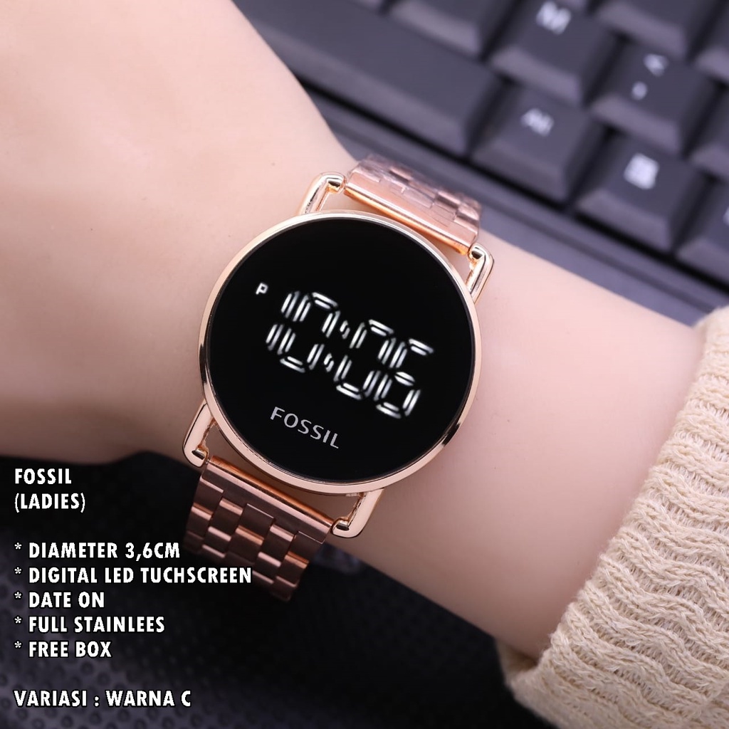 (BISA COD) JAM TANGAN FASHION WANITA LED TOUCHSCREEN RANTAI BULAT TANGGAL