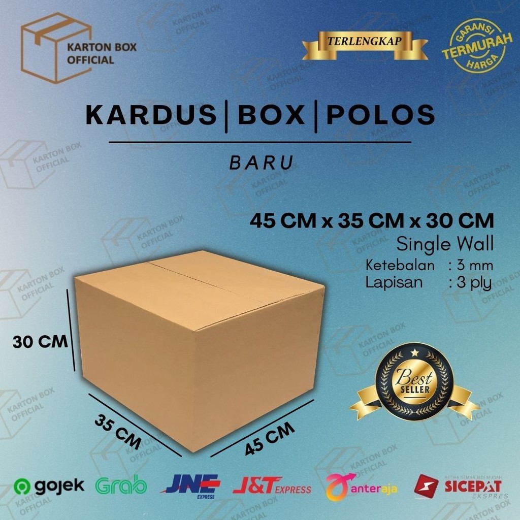 

Kardus Karton Box Besar 45x35x30 CM Kotak Dus Packing Packaging Pindahan Tebal Polos