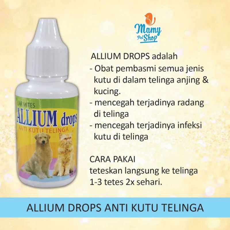 ALLIUM DROPS OBAT KUTU TELINGA KUCING ANJING