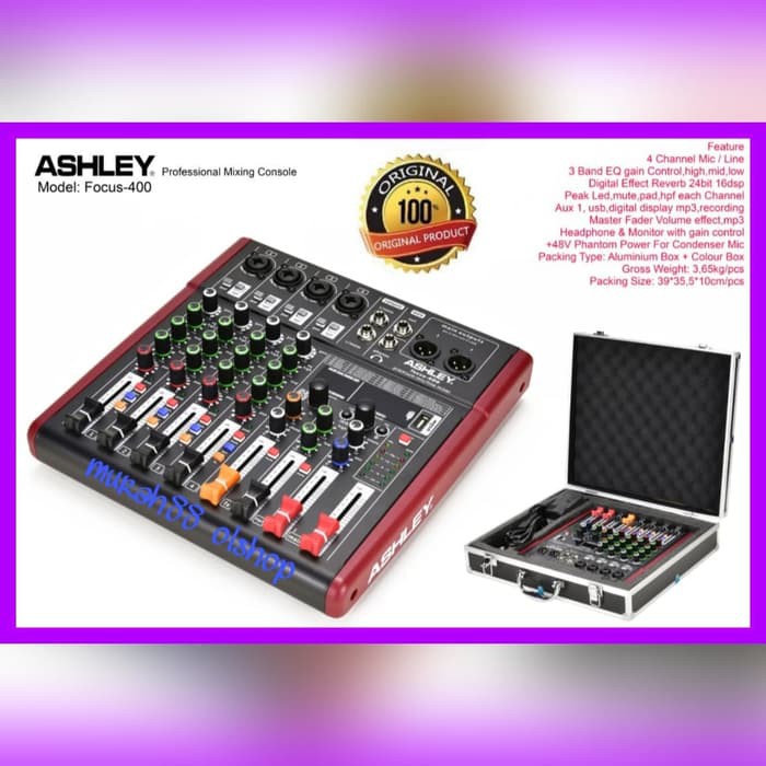 MIXER AUDIO ASHLEY FOCUS 400 4ch original free koper