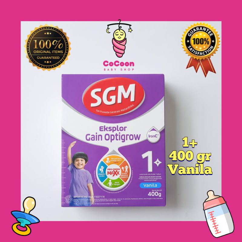 Susu Formula Balita SGM Eksplor Gain Optigrow 1+ Vanilla Vanila 400 g 400gr