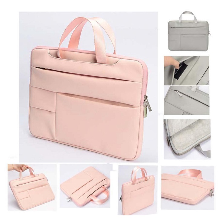 Tas Laptop Jinjing Macbook Softcase Handstrap PU Leather Ukuran 11 12 13 14 15 16 inch