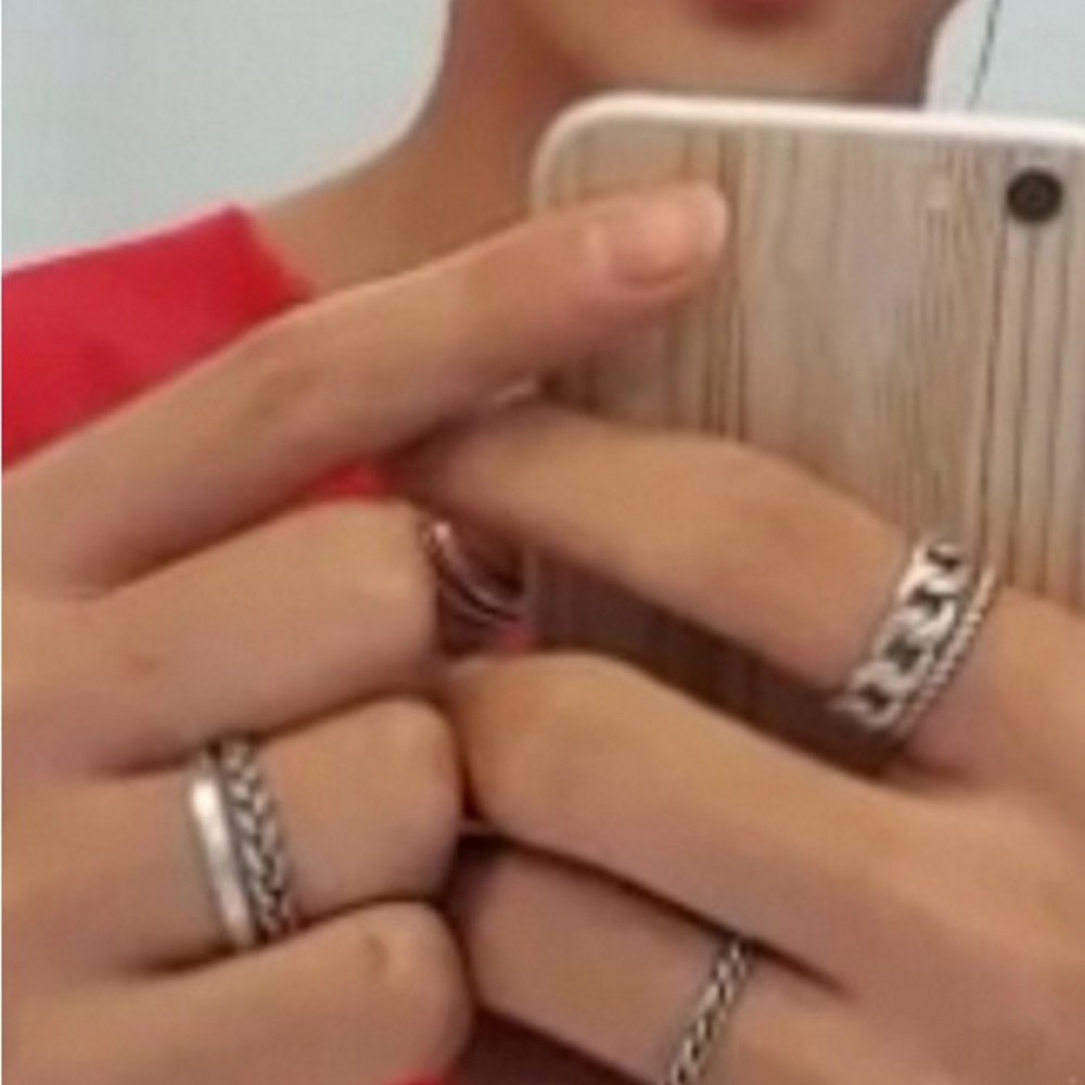 【COD Tangding】5pcs/set BTS Kim Tae Hyung Same Style Rings Korea Fashion Jewellery Decor