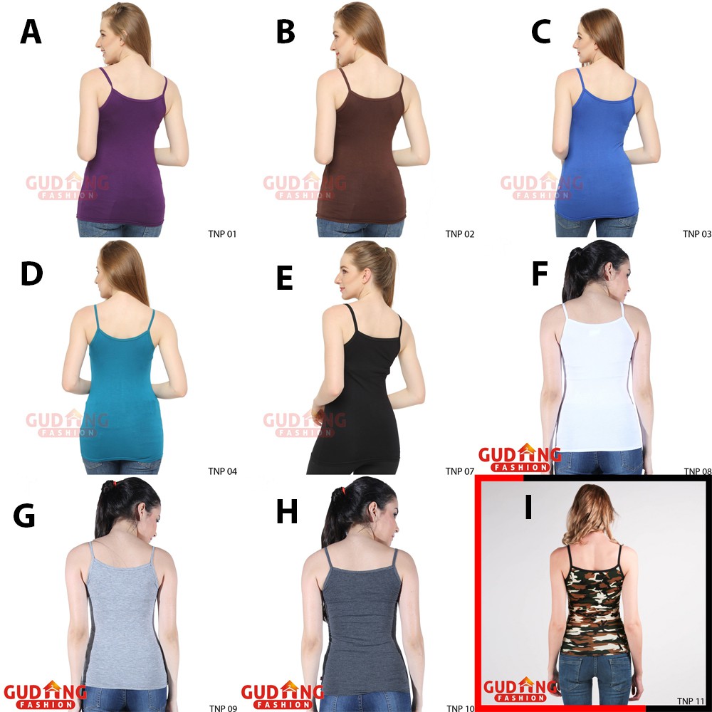 Baju Wanita Tank Top Modis – Banyak Pilihan Warna (COMB)