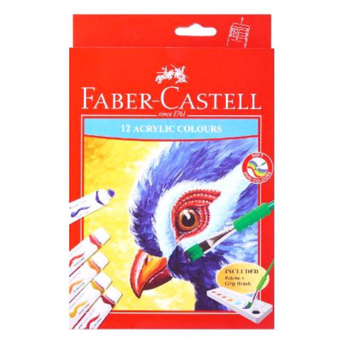 

COD CAT ACRYLIC FABER CASTELL SET 12 WARNA PERALATAN MELUKIS ART SET MENGGAMBAR