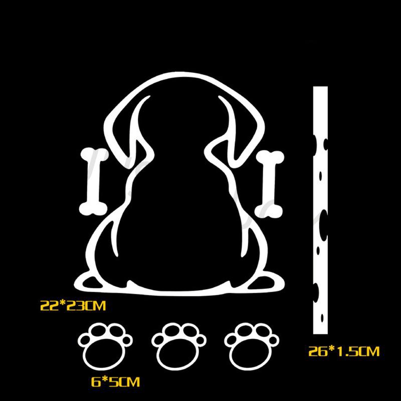 Stiker Decal Motif Kartun Anjing Warna Putih Untuk Kaca Jendela