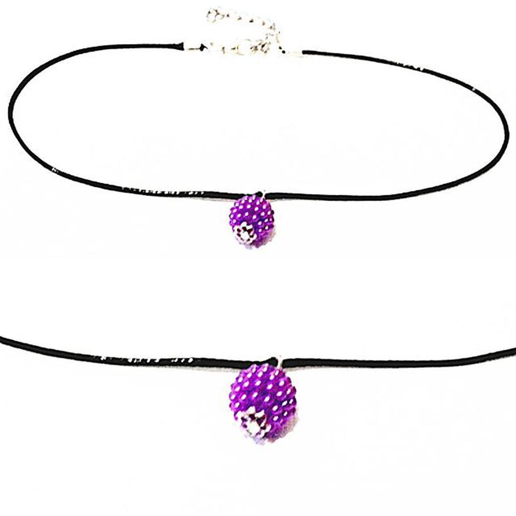 Baby Choker Necklace Purple Berry | Kalung Handmade