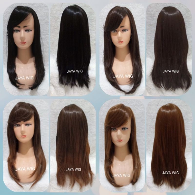 Wig Rambut Palsu Wanita Model Segi Panjang Sebahu/Wig Panjang /Wig Segi