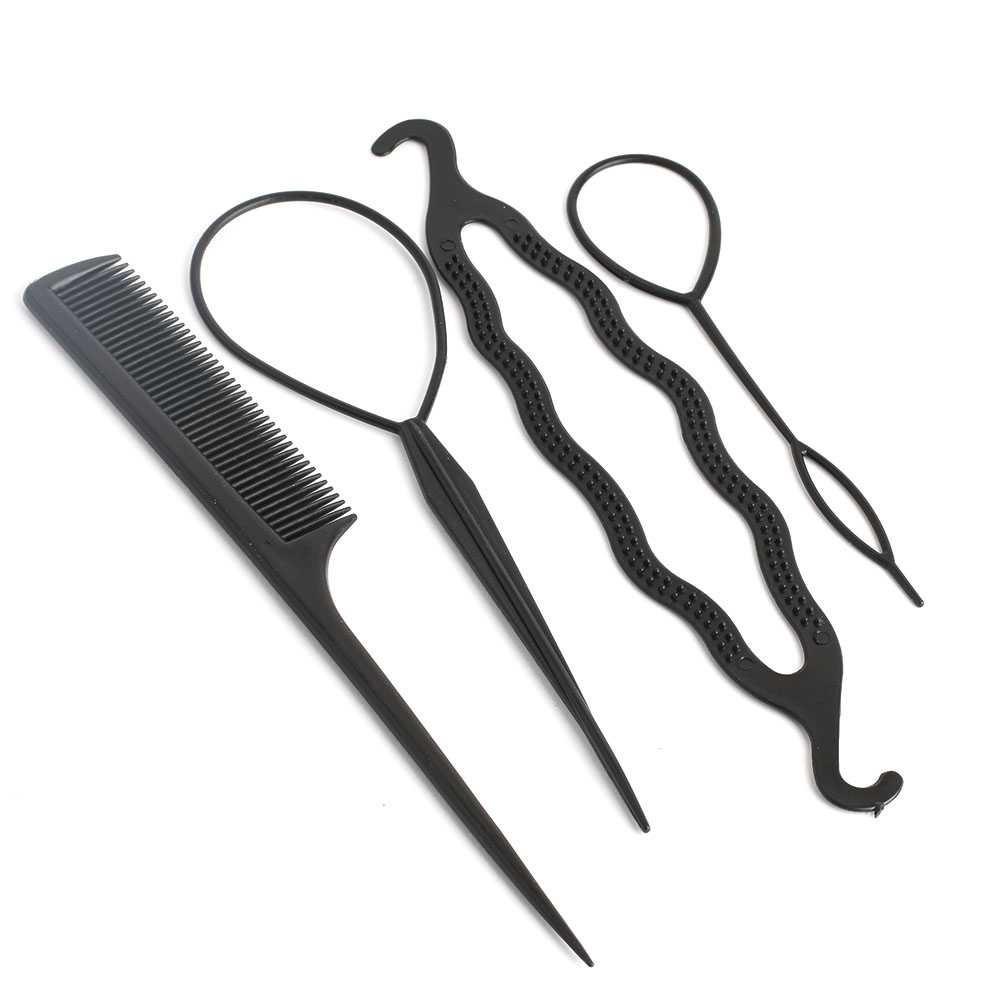 Alat Styling Sanggul Rambut Konde Gelung Hair Styling 4 in 1 Set Hias Rambut Sisir Comb Penjepit Clip Sanggul Hair Magic Styling Tool Stylist Hairstyle Accessories Fashion Wanita Perlengkapan Salon 1 Paket