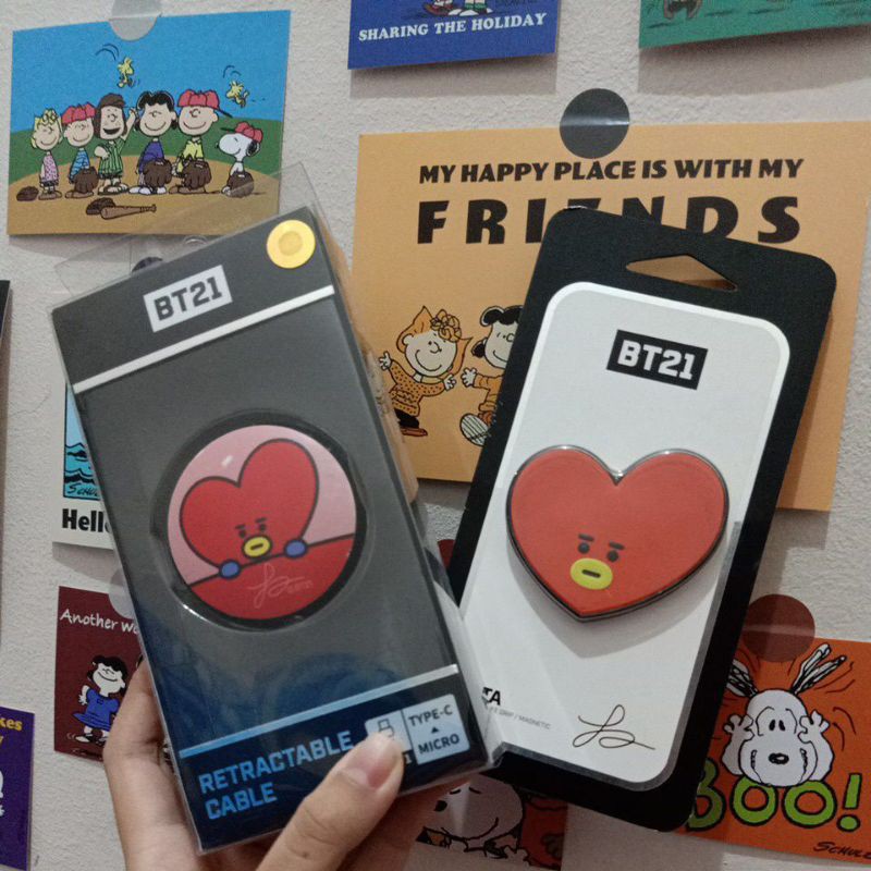 OFFICIAL TATA BT21 MERCH CABLE & GRIPTOK