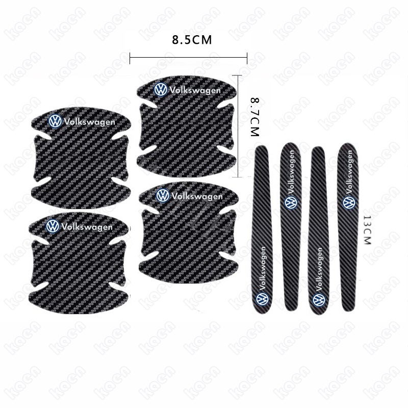 4 / 8pcs Stiker Pelindung Handle Pintu Mobil Bahan Carbon Fiber Untuk Volkswagen Polo Jetta Golf mk6 mk7 VW Polo Beetle Passat b7