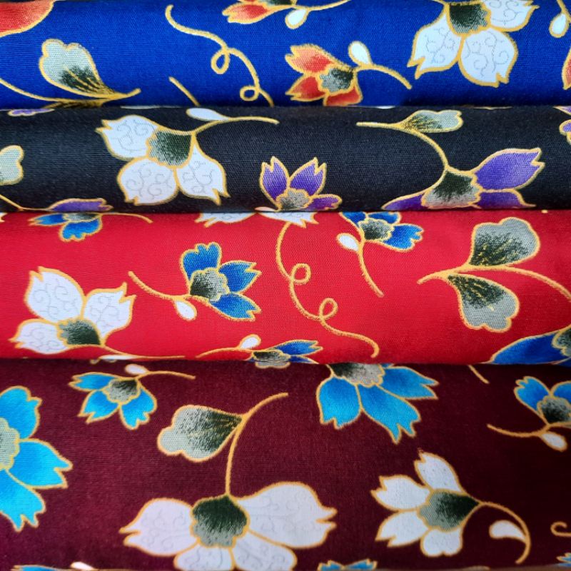 Kain Santung Rayon Motif Bunga