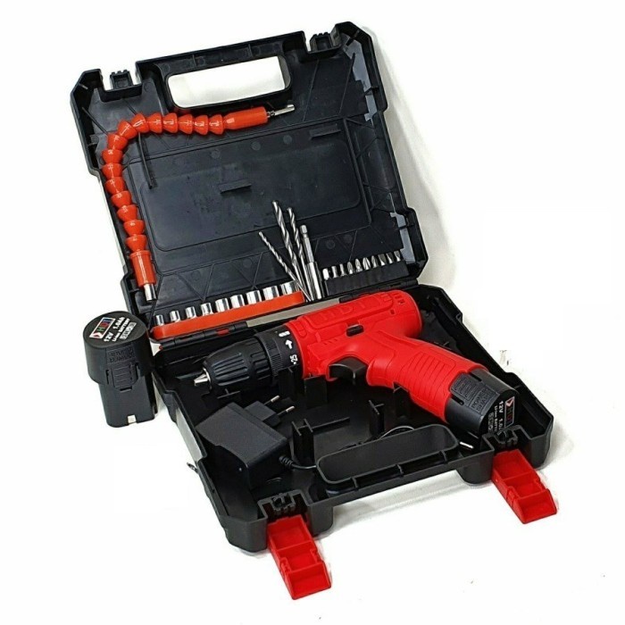 Bor baterai cordless 12v HDT CDD405 full set 1&2 baterai mata bor lengkap CDD 405 charge