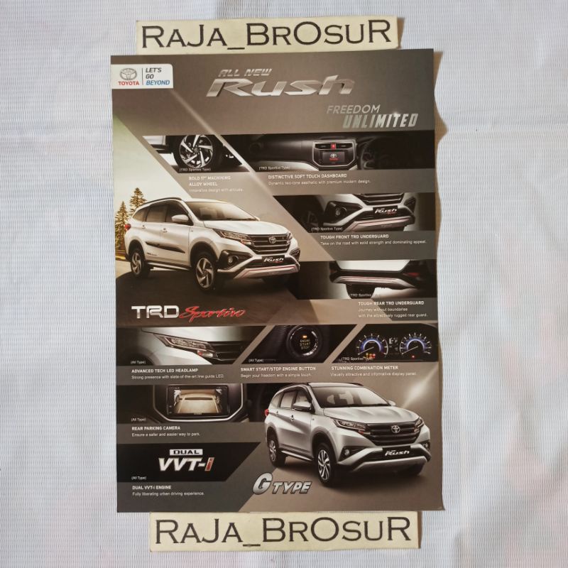 Poster brosur flyer Toyota All New Rush 2018