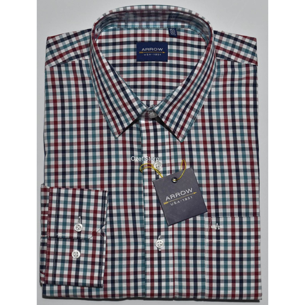 Kemeja ARROW Lengan Panjang Merah Kotak-Kotak BL51 ORIGINAL & REAL PICTURE