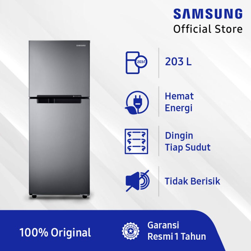 Samsung RT19M300BGS Lemari Es 2 Pintu Inverter 210L Garansi Resmi RT-19M300 RT19M